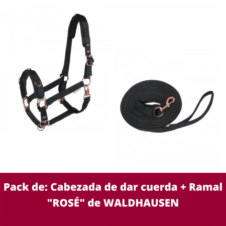Pack de: Cabezada de dar cuerda + Ramal "ROSÉ" de WALDHAUSEN
