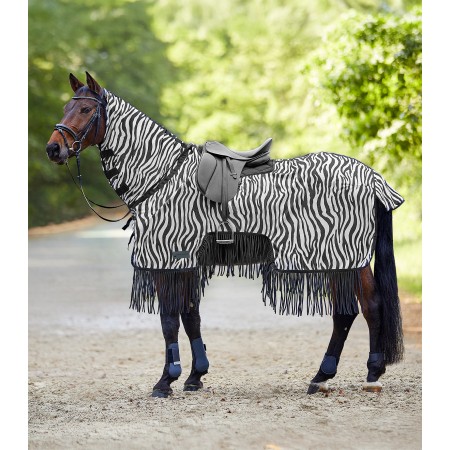 Manta Anti-moscas de Paseo con Cuello y Tiras Zebra de Waldhausen