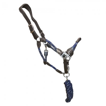 Cabezada de Cuadra de Cuero con Nailon + Ramal de ZALDI