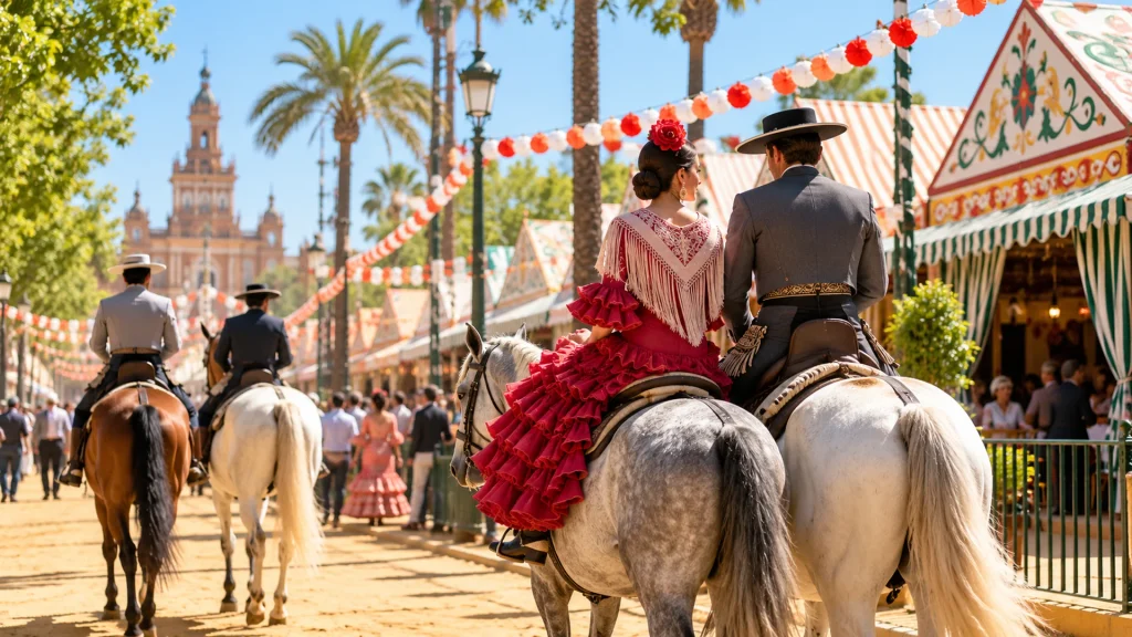 En la feria de abril el caballo Español sigue siendo el principal atractivo.