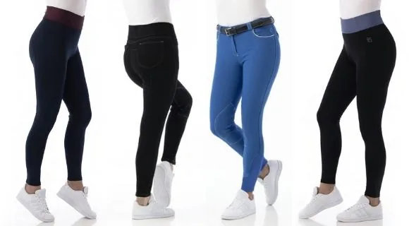 Cuatro modelos de pantalón de montar en distintos colores